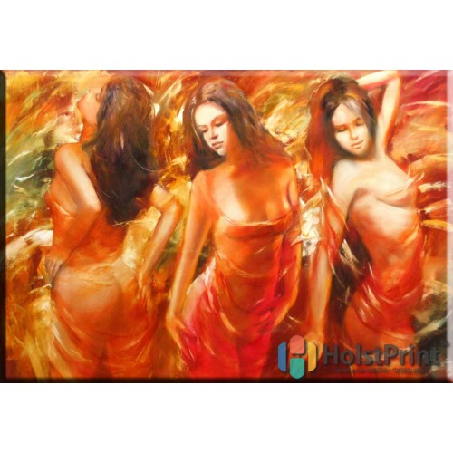 "Девушка в красном платье", , 168.00 грн., IRR777124, , Картины Абстракция (Репродукции картин)